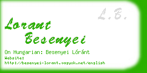lorant besenyei business card